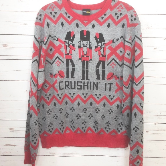 Fifth Sun Other - CRUSHIN' IT Soldiers Dabbing Crew Men's Sweater